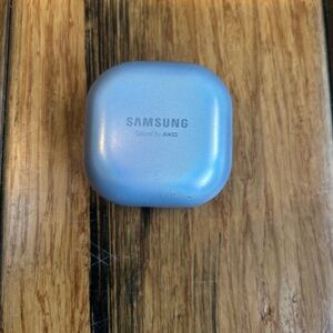 Samsung Earbuds light blue iradescent Charging Case with white earbuds